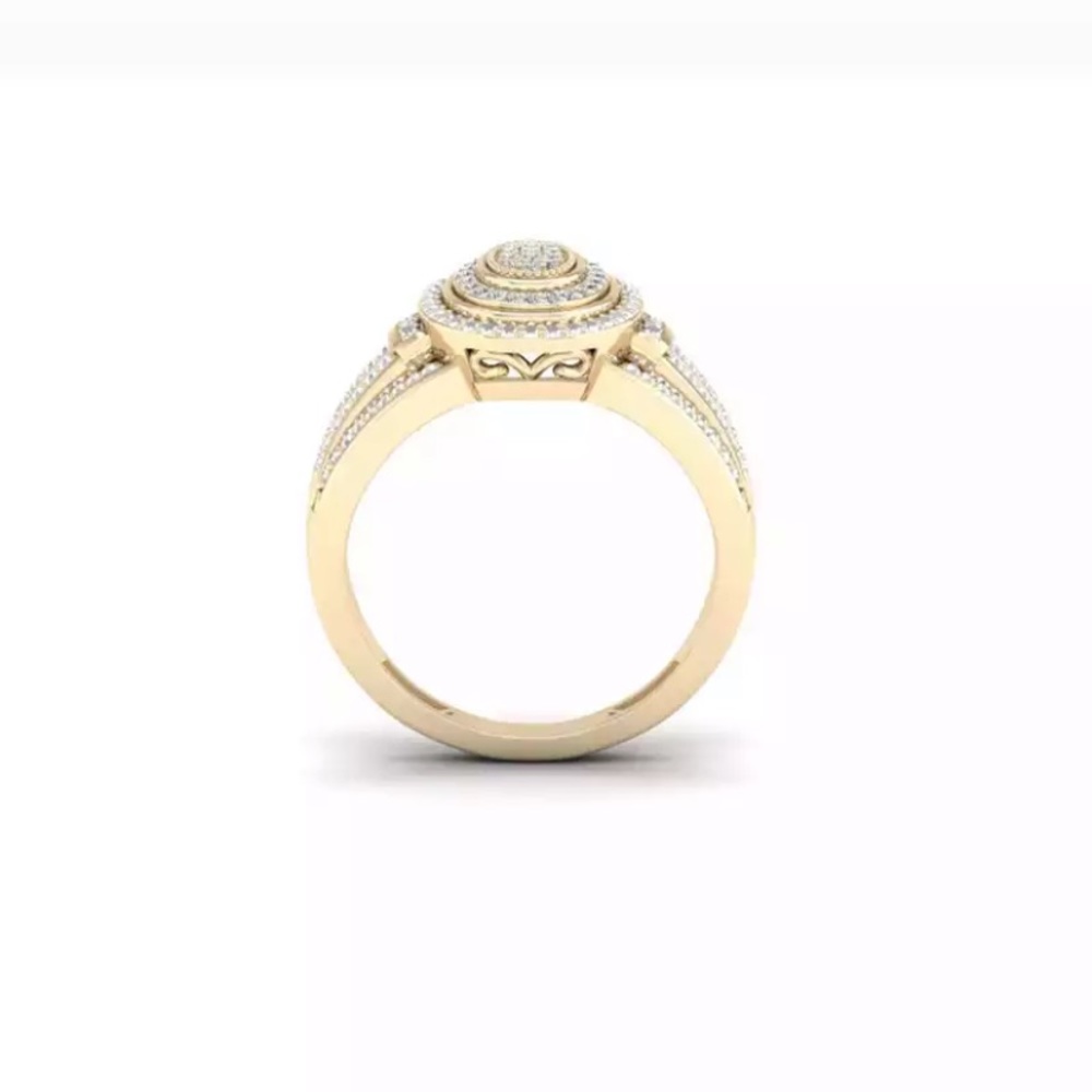NEW Round Full Rhinestones Engagement Ring - Picture 3 of 11